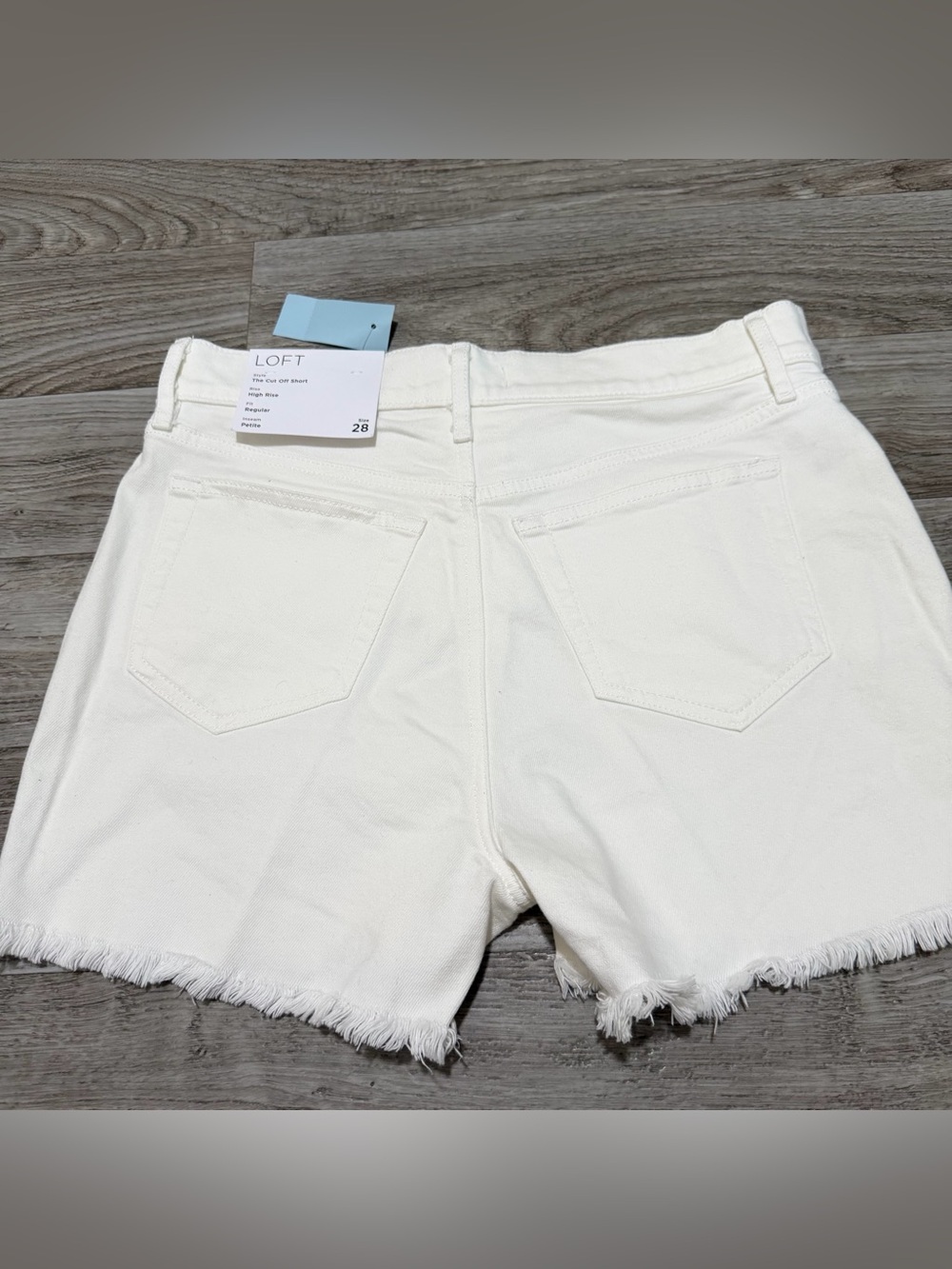 LOFT The Cut Off Short High Rise White Size 28 Petite - Picture 4 of 7